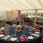 Marquee hire screened catering area
