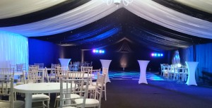 Party marquees Dorset black and white theme - Maidmans Marquees
